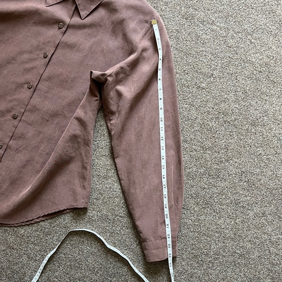 Vintage Anna Button Up Blouse Shirt Top Womens XL Checkered Pattern 90s Workwear - Picture 13 of 16